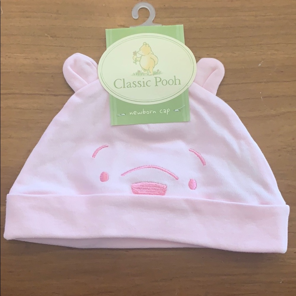 Disney Classic Pooh Girls Newborn Cap in Pink